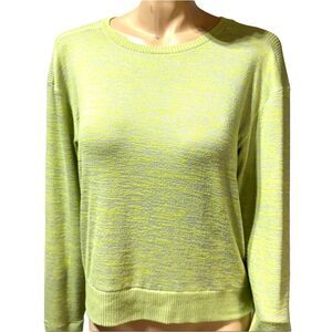 Rag & Bone Sweater Womens Lime Green Heathered Stretch Size L Large Lightweight